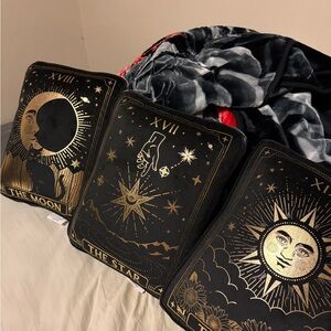 Rachel Zoe Black and Gold tarot card pillows